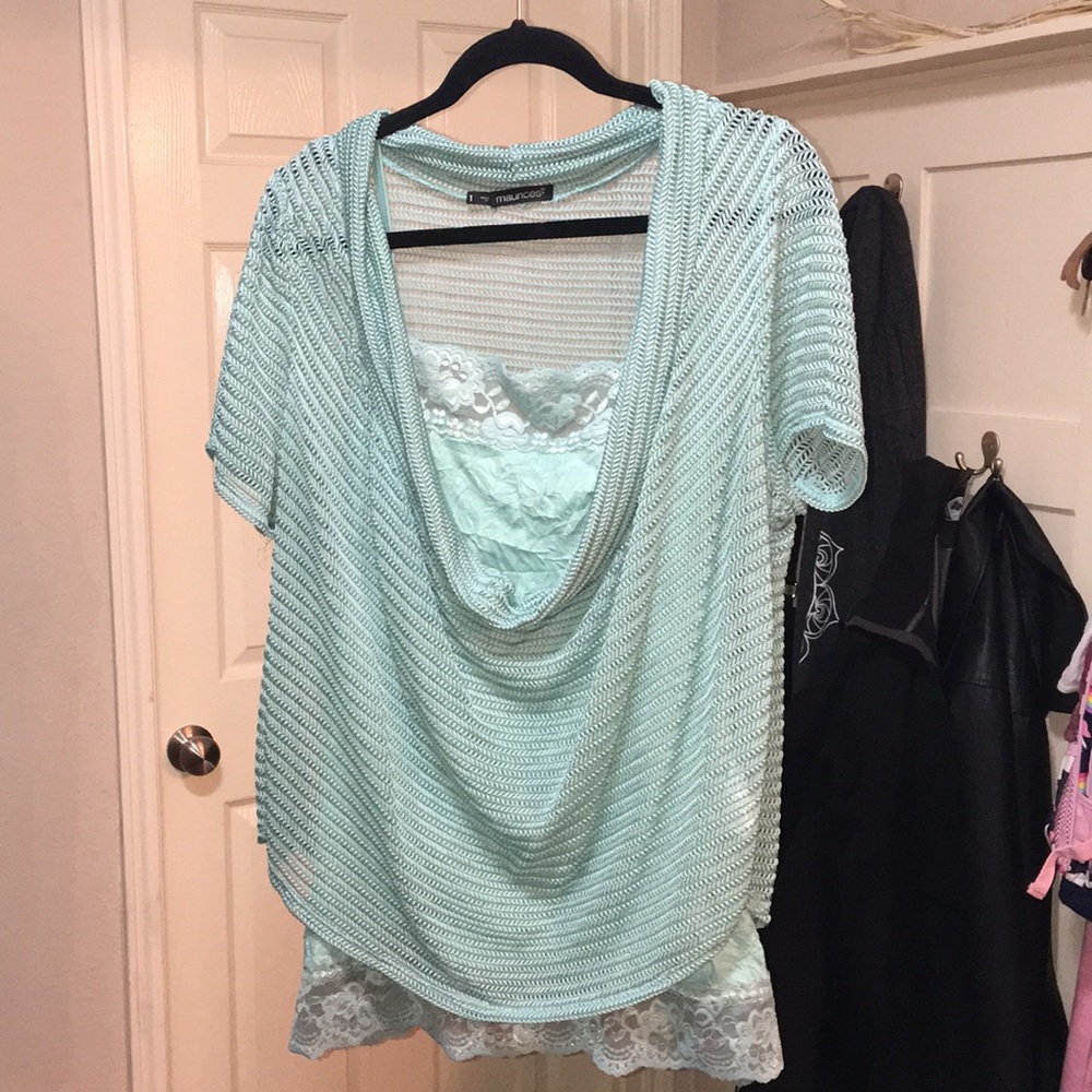 Aqua mesh top and cami - Maurices